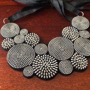 URRA. Custom Designed Metal Necklace On Velvet From Argentina.